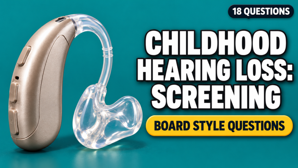 Childhood Hearing Loss: Screening, Aids and the Classroom — Board-Style Questions